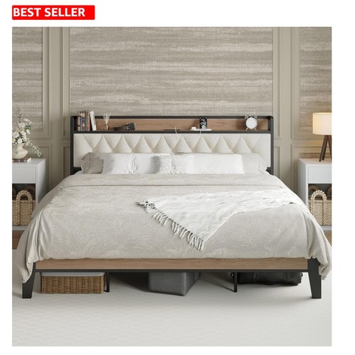 Size bed frame with headboard - with,