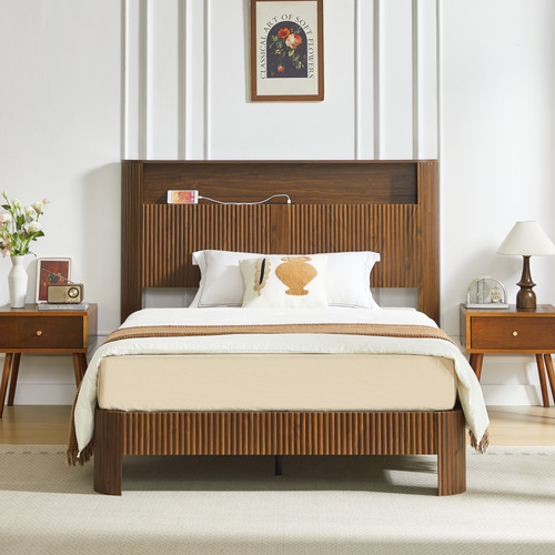 Bed frame storage headboard - bed, w