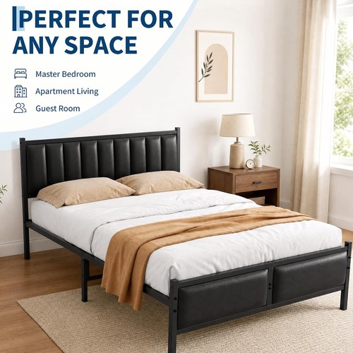 Full bed metal frame faux - full,