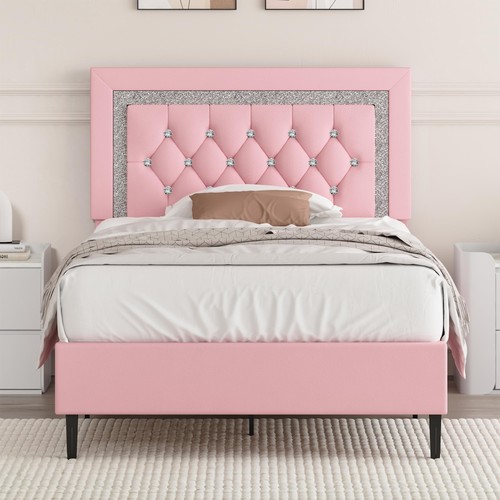 Twin upholstered platform bed - twin,