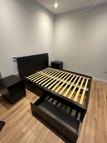Double bed frame with - with, storage
