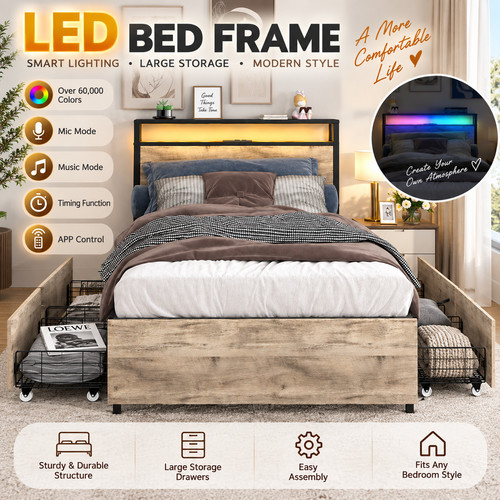Twin bed frame storage - twin,