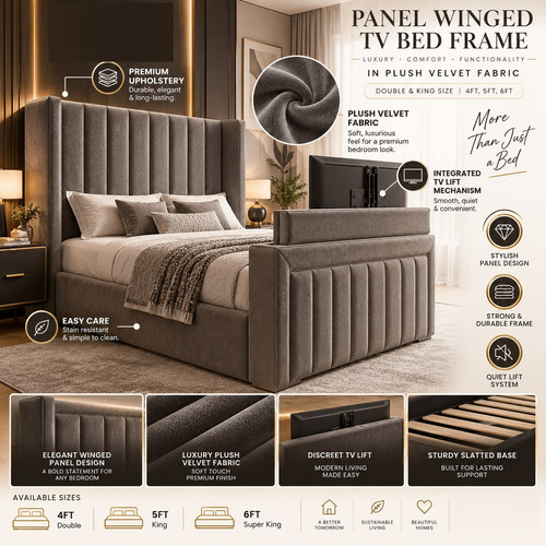 Winged bed frame plush - frame,