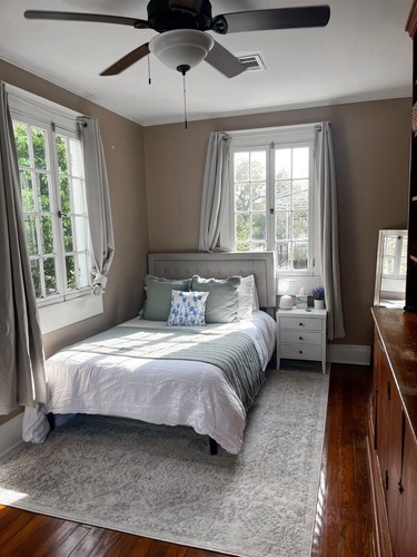 Full beige bed frame - full, w/