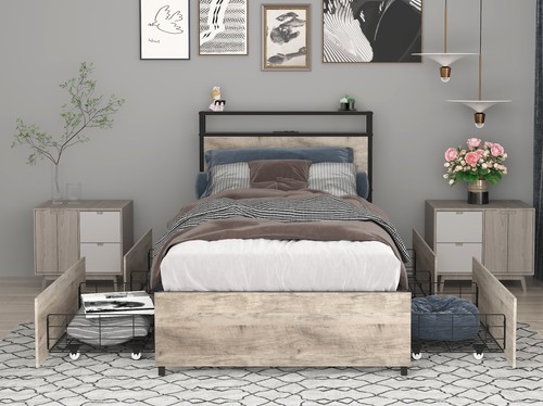 Twin bed frame storage - frame,,