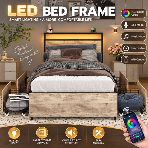 Twin bed frame - frame,, storage